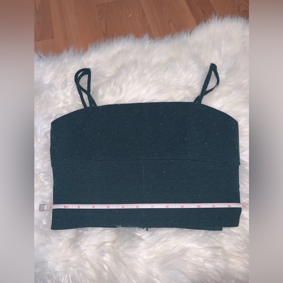 4SI3NNA teal sparkle matching set crop top & skirt size XS - Picture 8 of 8